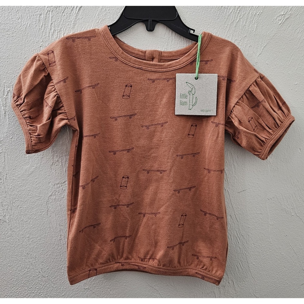 *NEW w/Tags Kate Quinn Baby Girls Size 2T 95%‎ Organic Cotton Short Sleeve Shirt